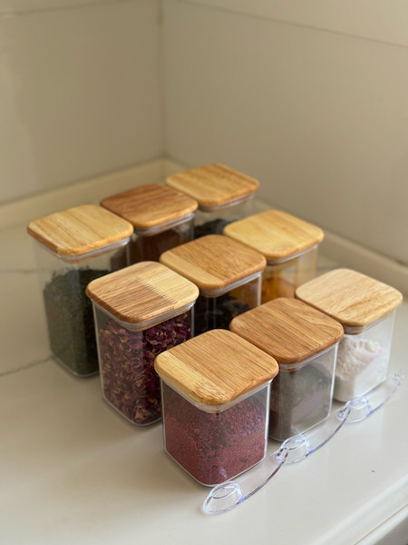 بانکه ادویه درب چوبی لیمون