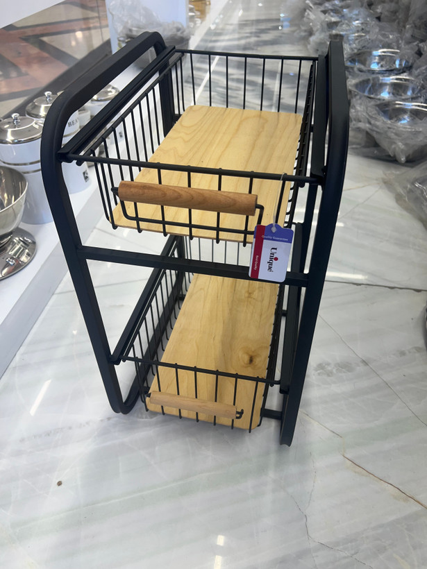 استند نظم دهنده موادشوینده ۲طبقه کشویی کف چوب یونیک
