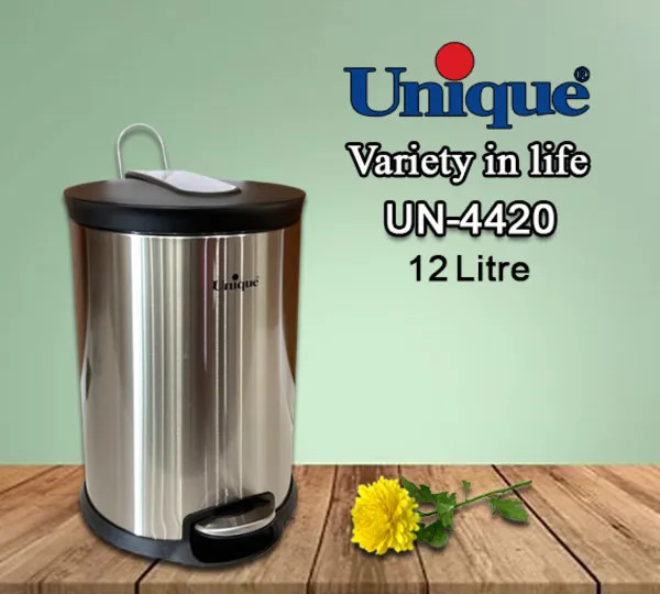 سطل زباله استیل ۱۲لیتری یونیک